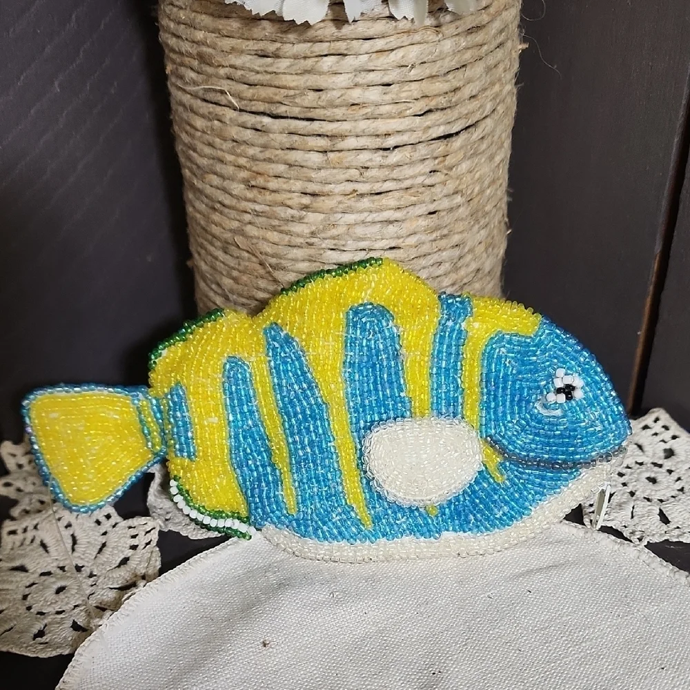 Two's Company Vibrant Beaded Fish Decor